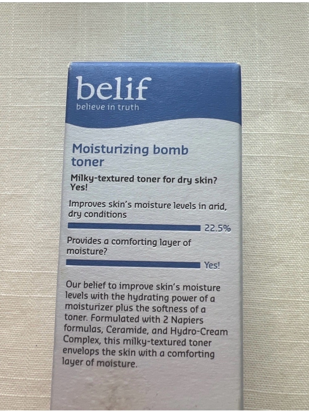 belif Moisturizing Bomb Toner Milky Hydrating Facial Toner NIB⁠